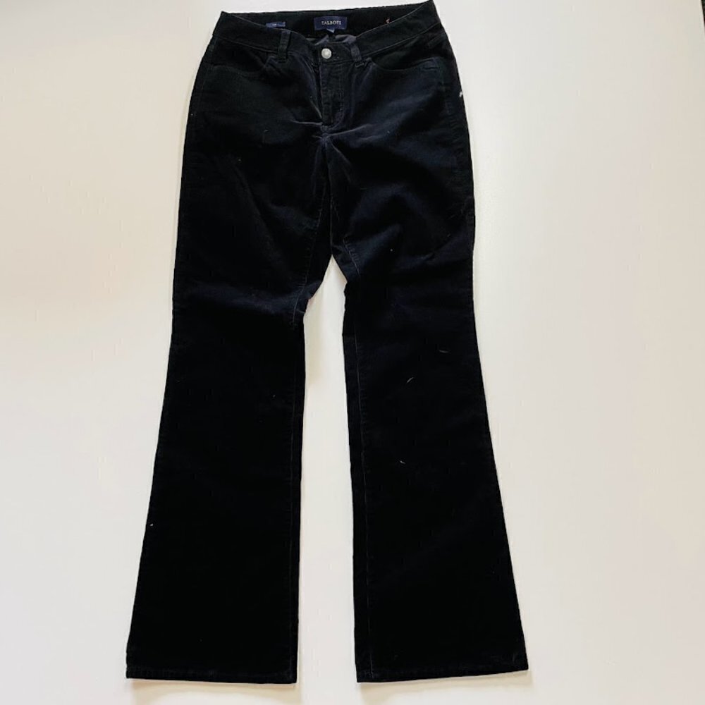 Talbots Pant Trouser Black Curvy Corduroy Boot Cut Flare Winter Classic Sweater